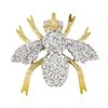 Image 1 : Large Vintage 14k TT Gold 3.0 ctw Round Diamond Covered Fly Bee Insect Brooch Pi