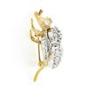 Image 6 : Large Vintage 14k TT Gold 3.0 ctw Round Diamond Covered Fly Bee Insect Brooch Pi
