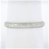 Image 6 : Antique 18K White Gold 2.6mm Engraved Textured Work Eternity Stackable Band Ring