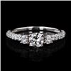 Image 1 : 0.50 ctw SI2 CLARITY CENTER Diamond 18K White Gold Ring (1.38 ctw Diamonds) GIA