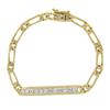 Image 5 : Unisex 14k Yellow Gold 6.75" 0.85 ctw Diamonds ID Figaro Link Chain Bracelet