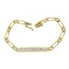 Image 7 : Unisex 14k Yellow Gold 6.75" 0.85 ctw Diamonds ID Figaro Link Chain Bracelet