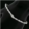 Image 7 : French 18k White Gold 4.09 ctw Baguette & Round Diamond Line Statement Bracelet