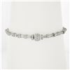 Image 8 : French 18k White Gold 4.09 ctw Baguette & Round Diamond Line Statement Bracelet