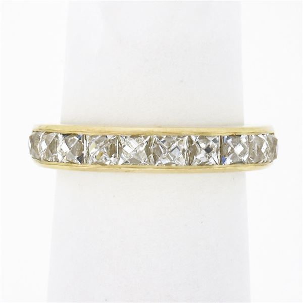 NEW 18k Yellow Gold 1.75 ctw French Cut Channel Diamond Stack Wedding Band Ring