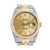 Image 2 : Rolex Mens Two Tone Sapphire Champagne Index Fluted Bezel Datejust With Rolex Bo