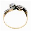 Image 8 : Antique Edwardian 14K Gold Platinum.54 ctw European Diamond Two-Stone Bypass Rin