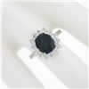 Image 7 : New 18K White Gold 3.22 ctw GIA NO HEAT Cushion Green Sapphire & Diamond Halo Ri