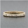 Image 2 : Vintage Yellow Gold Channel Princess Diamond Engraved Eternity Wedding Band Ring