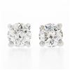 Image 1 : Platinum 0.91 ctw Old European Cut Diamond 4 Prong Basket Classic Stud Earrings