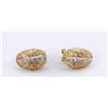 Image 1 : Pair Italian 18K Gold & Diamond Earrings