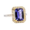 3.31 ctw Tanzanite and Diamond Ring - 14KT White Gold