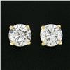 Image 5 : NEW Classic 14k Yellow Gold 0.82 ctw Round Brilliant Diamond Prong Stud Earrings