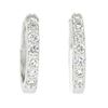 Image 1 : NEW 14k White Gold 0.28 ctw Pave Round Diamond 12.3mm Petite Huggie Hoop Earring