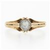 Image 4 : Antique Victorian Rosy Yellow Gold 5mm Rose Cut Diamond Bezel Solitaire Ring