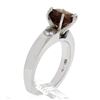 Image 1 : Solid 14K White Gold Cushion Citrine Solitaire & 0.40 ctw Diamond Cocktail Ring