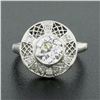 Image 4 : Antique Art Deco 14k Gold GIA Old European Diamond Open Filigree Engagement Ring