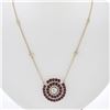 Image 1 : 18k Rose Gold 7.32 ctw Ruby & Diamond Round Pendant 19.5" By the Yard Necklace