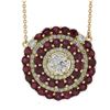 Image 3 : 18k Rose Gold 7.32 ctw Ruby & Diamond Round Pendant 19.5" By the Yard Necklace