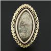 Image 2 : Antique Victorian 12k Yellow Gold Enamel Work Engraved Mourning Navette Ring