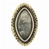 Image 4 : Antique Victorian 12k Yellow Gold Enamel Work Engraved Mourning Navette Ring