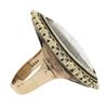 Image 5 : Antique Victorian 12k Yellow Gold Enamel Work Engraved Mourning Navette Ring