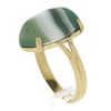 Image 7 : New 14k Yellow Gold 18.2x13mm Oval Cabochon Prong Set Green Agate Solitaire Ring