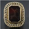 Image 2 : Vintage Handmade 14k Gold Rectangular Carved Intaglio Carnelian Cocktail Ring