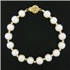 Image 4 : 14k Yellow Gold Filigree Clasp & Polished Bead Spacers 8.5-9.4mm Pearl Bracelet