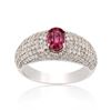 Image 1 : 1.03 ctw UNHEATED Ruby and 1.47 ctw Diamond 14K White Gold Ring