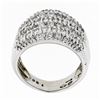 Image 8 : Vintage.900 Platinum 1.30 ctw Pave Diamond Wide Domed Triple Stacked Band Ring