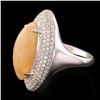 Image 2 : 4.81 ctw Opal and 1.59 ctw Diamond 14K White Gold Ring