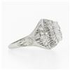 Image 5 : Vintage Platinum 1.21 ctw GIA Old European Diamond Dome Filigree Engagement Ring