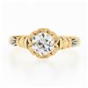 Image 5 : Antique Victorian 18k Gold GIA European Diamond Flower Basket Engagement Ring