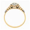 Image 9 : Antique Victorian 18k Gold GIA European Diamond Flower Basket Engagement Ring