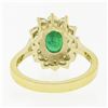 Image 7 : NEW Classic 14k Gold 2.02 ctw Oval Emerald Solitaire w/ Round Diamond Halo Ring