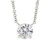Image 2 : NEW Classic 14k White Gold 0.57 ctw Round Prong Diamond Solitaire Pendant Neckla