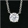Image 3 : NEW Classic 14k White Gold 0.57 ctw Round Prong Diamond Solitaire Pendant Neckla