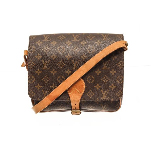 Louis Vuitton Brown Monogram Leather Cartouchiere GM Shoulder Bag