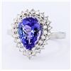 Image 2 : 2.70 ctw Tanzanite and 0.71 ctw Diamond 14K White Gold Ring
