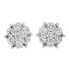 Image 1 : New 14k White Gold 0.55 ctw Round Brilliant Prong Diamond Cluster Stud Earrings