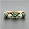 Image 2 : Antique Victorian 14k Gold.70 ctw Round Prong Tsavorite Diamond 5 Stone Band Rin