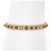 Image 1 : 14k Gold 2.14 ctw Alternating Round Ruby & Diamond Open Square Chain Link Bracel