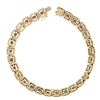 Image 7 : 14k Gold 2.14 ctw Alternating Round Ruby & Diamond Open Square Chain Link Bracel