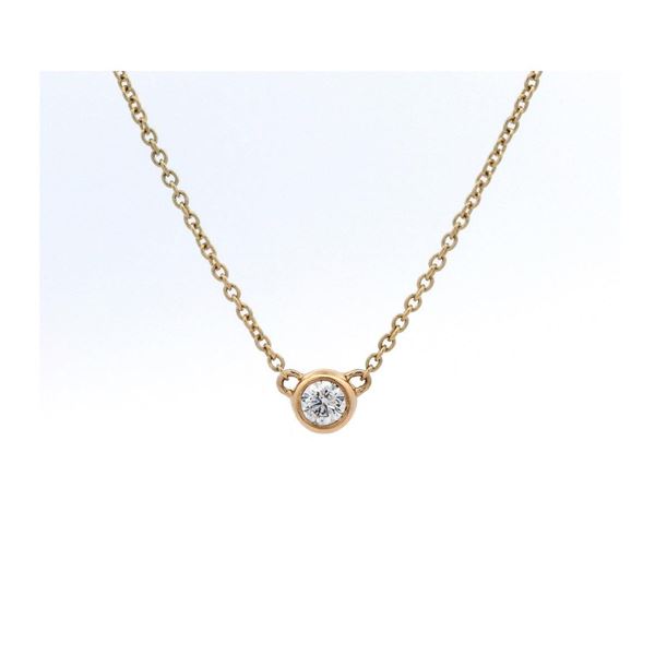14k YG Solitare Necklace 0.15 cts.