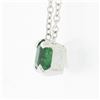 Image 5 : NEW 14K White Gold 0.42 ctw Emerald Cut Emerald Petite Solitaire Pendant Necklac