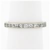 Image 1 : Antique Platinum 1 ctw Single Cut Channel Diamond 2.6mm Eternity Wedding Band Ri