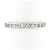 Image 2 : Antique Platinum 1 ctw Single Cut Channel Diamond 2.6mm Eternity Wedding Band Ri