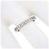 Image 5 : Antique Platinum 1 ctw Single Cut Channel Diamond 2.6mm Eternity Wedding Band Ri