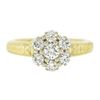 Image 6 : Vintage 18k TT Gold 0.80 ctw Round Cut Prong Fiery Diamond Flower Cluster Ring